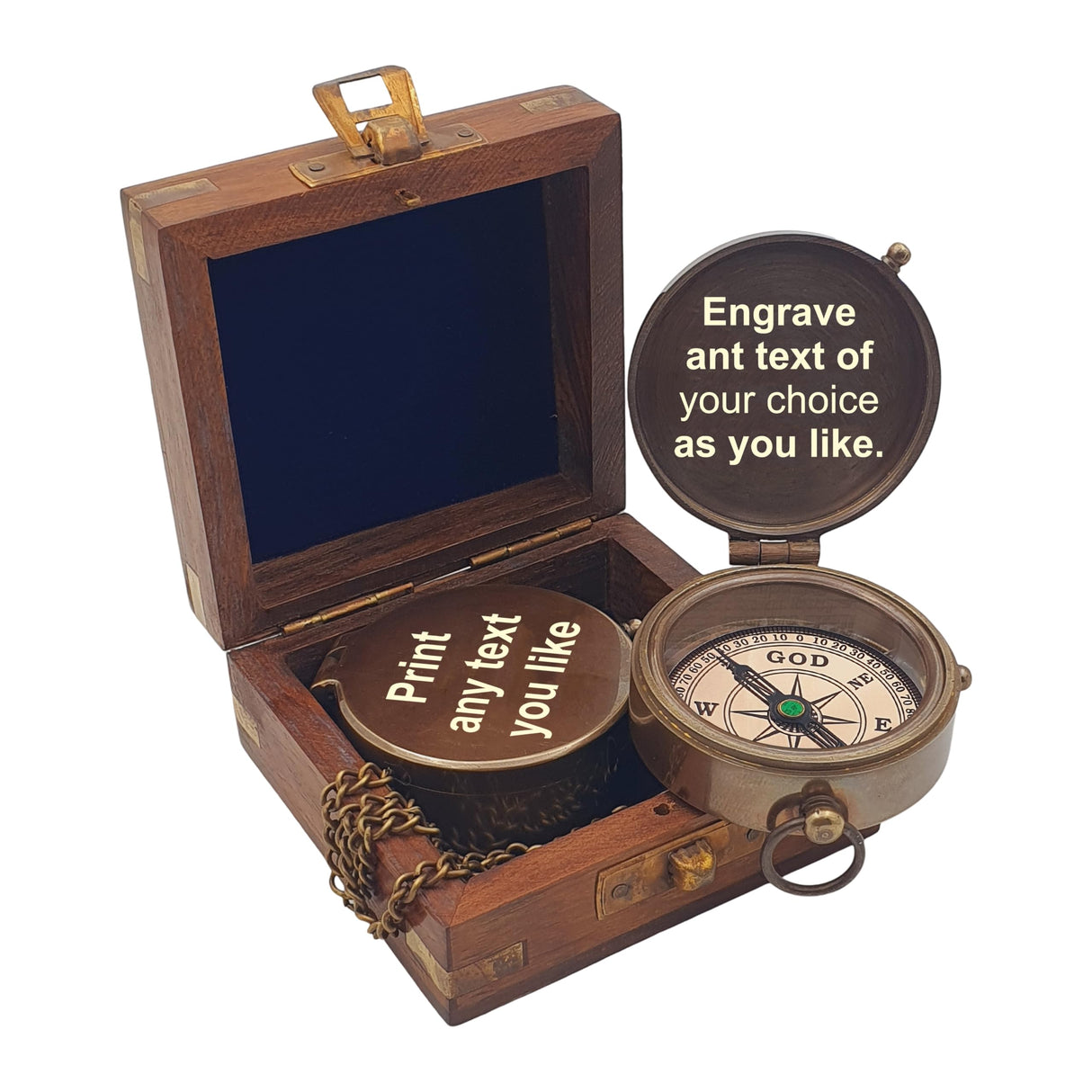 Personalized Compass, Custom Engraved Handmade Working Compass, Gifts for Men for Anniversary Fathers Day Christmas Birthday Valentines Day and Graduation Baptism Royalmart