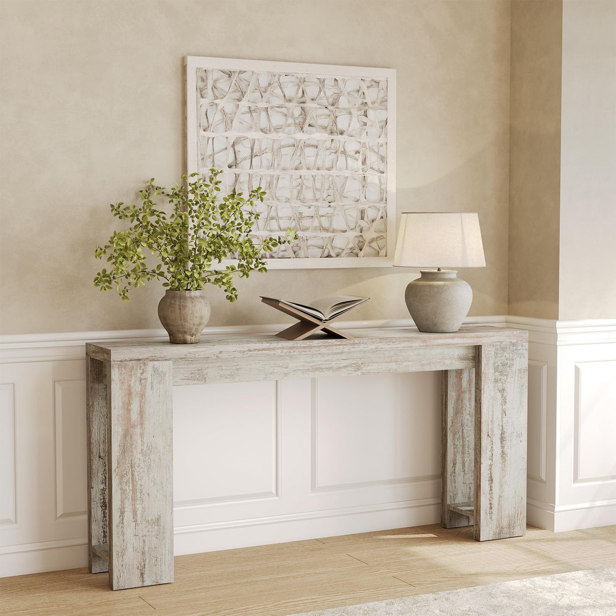 LITTLE TREE 70.9-Inch Entryway Table, Long Narrow Farmhouse Sofa Console Table for Living Room, Hallway LITTLE TREE