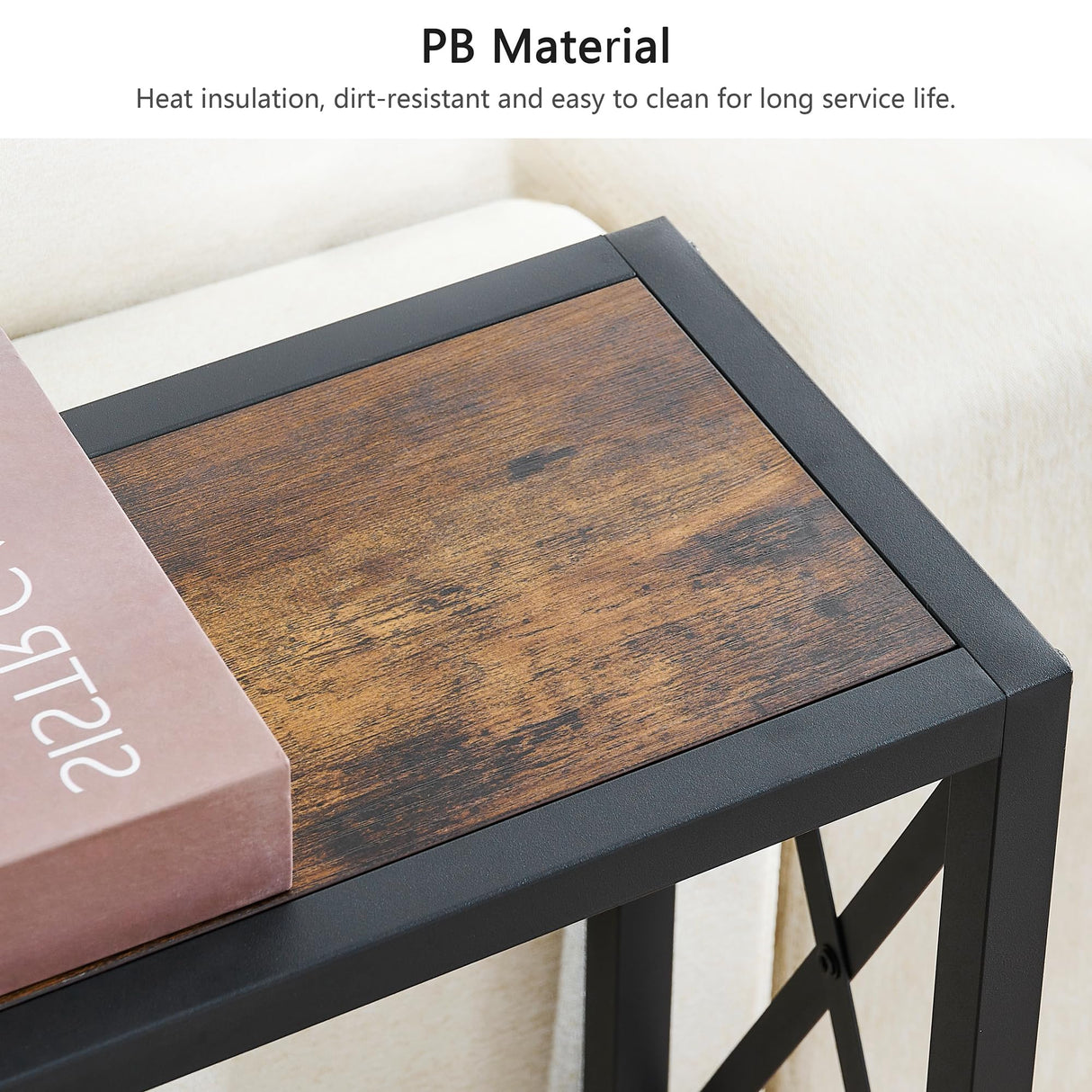 Gewudraw Console Table with 2 AC Oulets & 2 USB Ports, 41.8" Narrow Sofa Table, Entryway Table, Industrial Sofa Table for Hallway, Living Room, Bedroom, Long Console Table, 6.5 Feet Power Cord Gewudraw