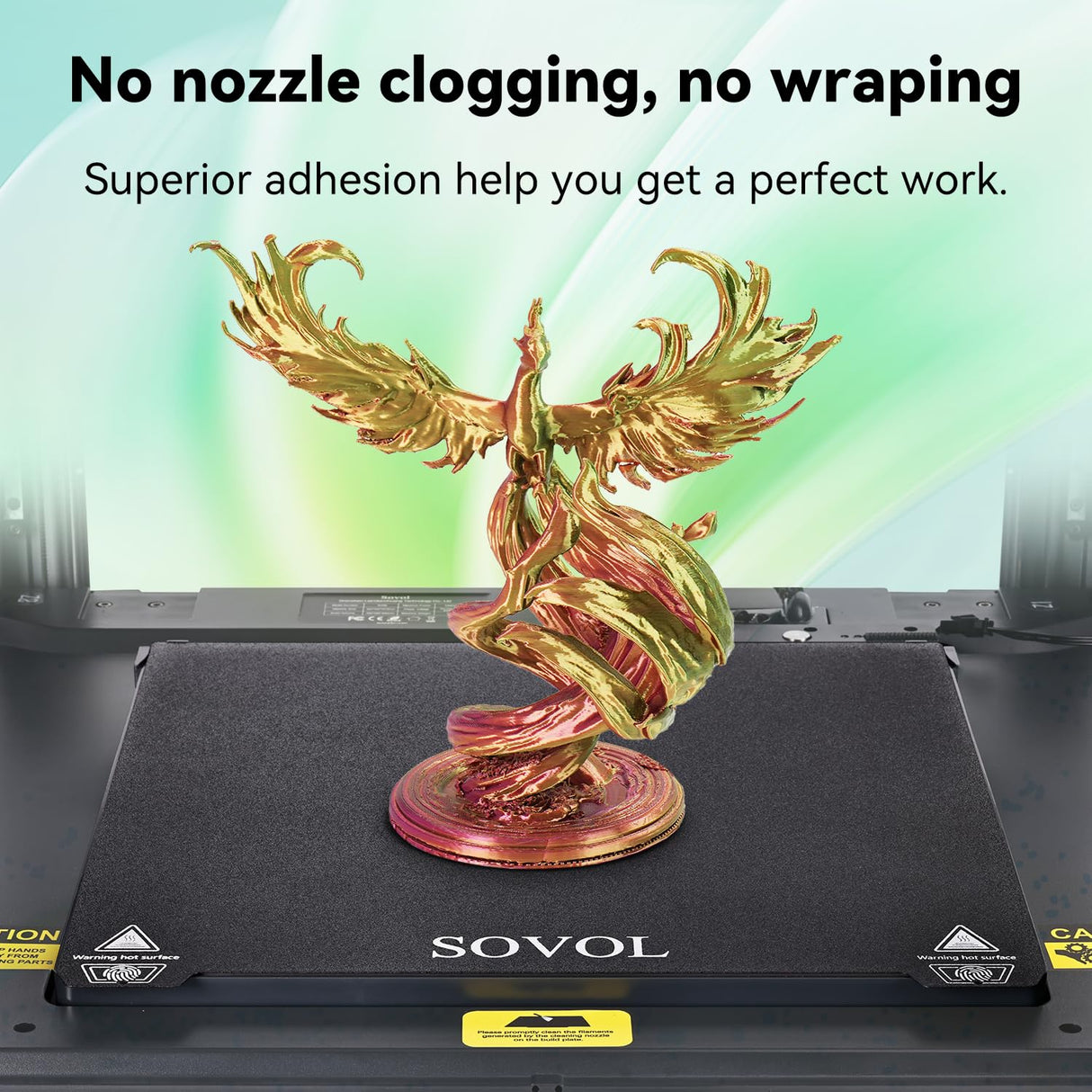 Sovol PLA Filament Silk Tri Color Co-Extrusion 1.75mm, 3D Printer Filament 1kg/ 2.2lbs, Shiny Silk Gold Green Rose Red 3 in 1 Coextrusion PLA Material +/-0.03mm Sovol