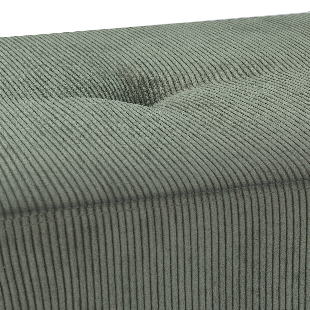 Comfy to go Entryway Bench - Green Bench for Bedroom, Modern Ottoman End of Bed, Corduroy Padded Benches for Living Room, Foyer, Mudroom, Hallway - 39" L x 14" W x 17" H Comfy to go