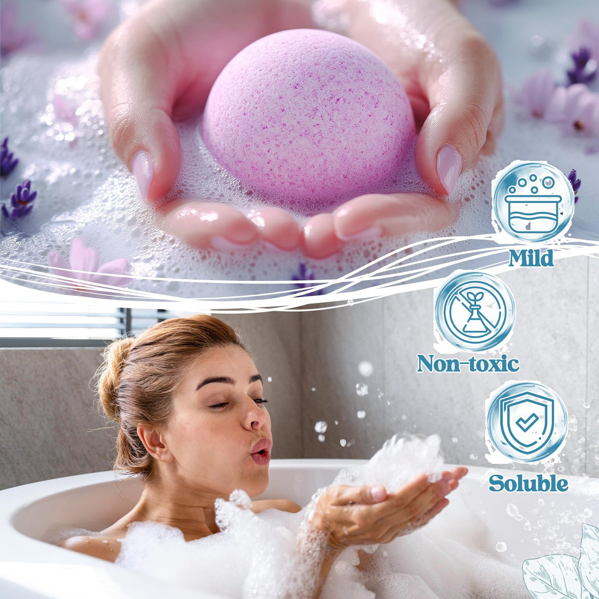 JUYRLE Bath Bomb Making Kit- 30Pcs DIY Bath Bomb Kit for Kids, Make Your Own Spa Set, Shower Craft Kits with Bath Bomb Molds, Soap Making Kits, Bath Bomb Making Supplies Gifts for Girls Women JUYRLE