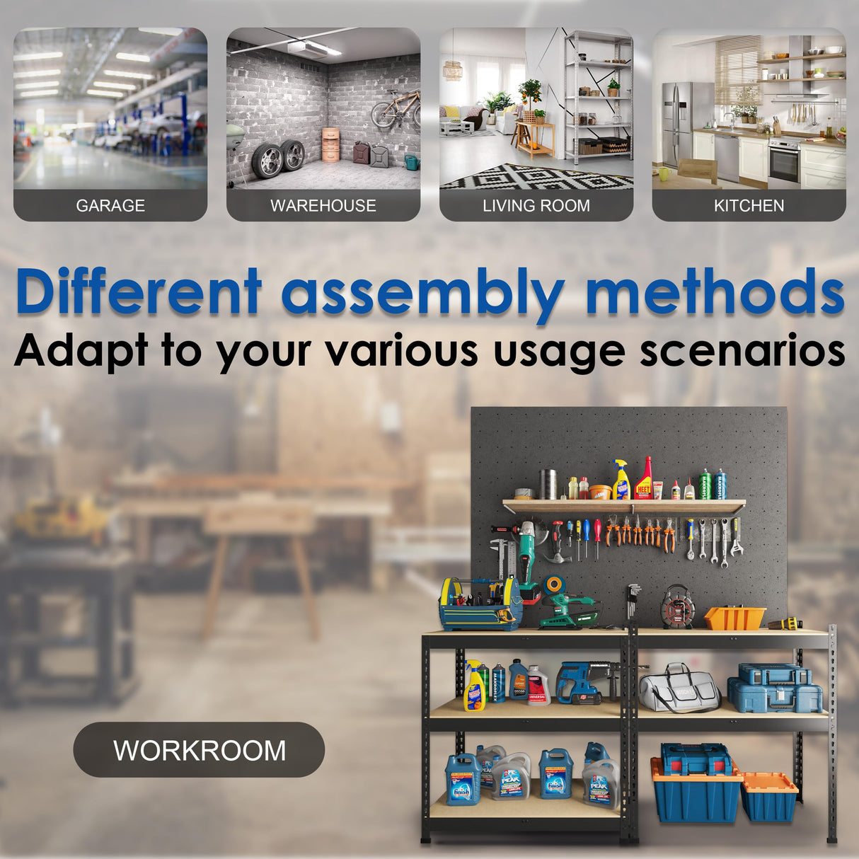 Prilinex Heavy Duty Storage Shelves 48" W x 24" D x 72" H - 3 Packs 5-Tier Adjustable Metal Garage Shelving Unit, Standing Utility Shelf Racks for Prilinex