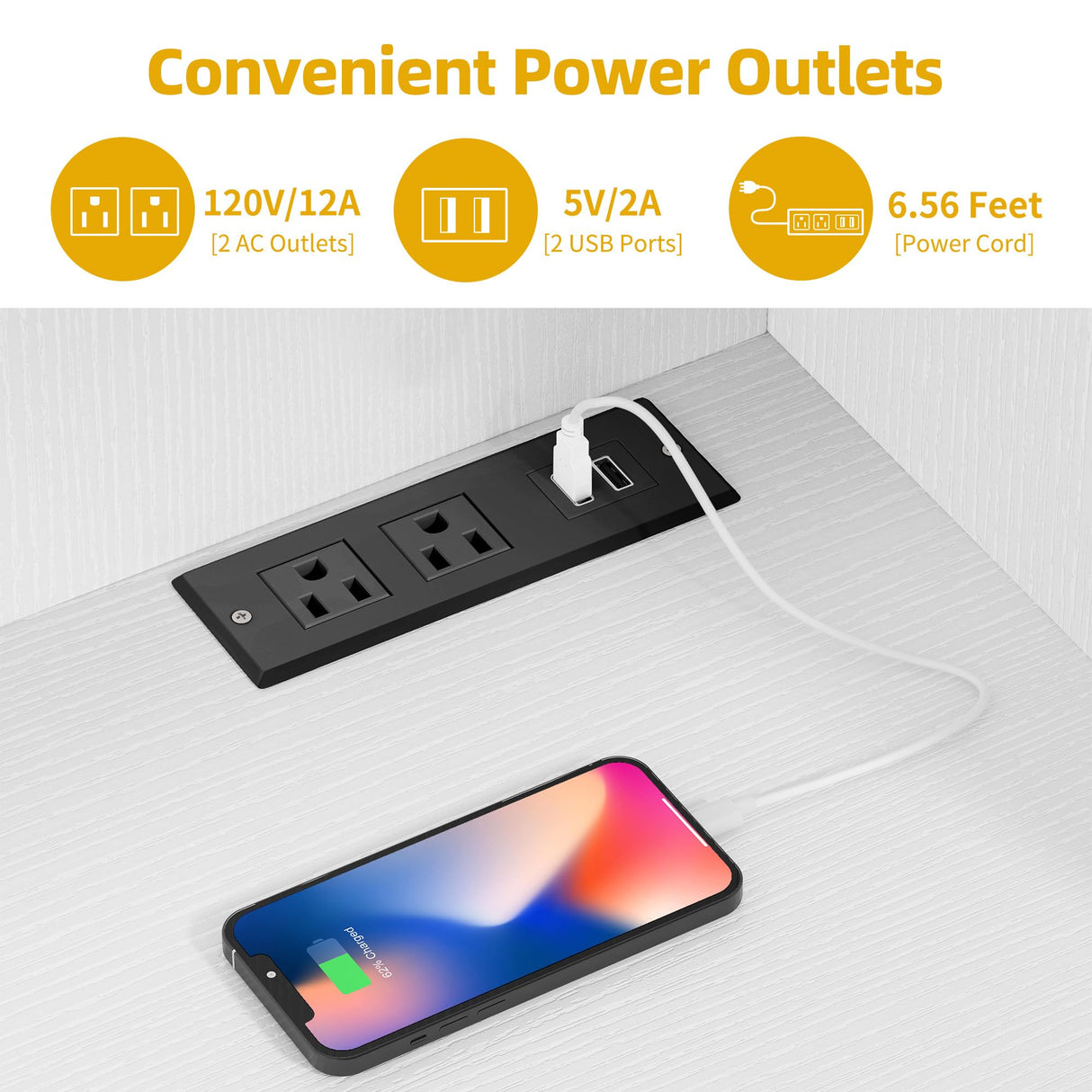 DWVO 71" Tall Kitchen Pantry Cabinet with Charging Station, Kitchen Hutch Storage Cabinet with Drawers, Farmhouse Freestanding Cabinets for Dining Room, White Rustic Oak DWVO