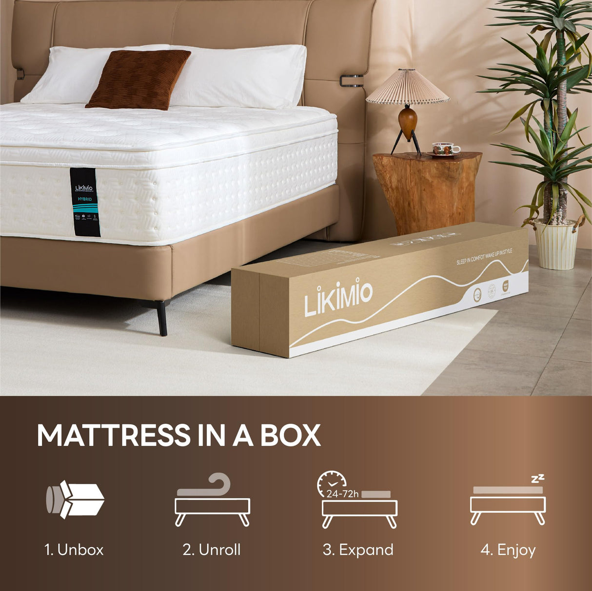 LIKIMIO 12 Inch Twin Mattress, Cool Hybrid Mattress in a Box, Gel Memory Foam, Individual Pocket Springs for Strong Edge Support, Motion Isolation, Pressure Relief, Oeko-TEX & CertiPUR-US, SG Made LIKIMIO