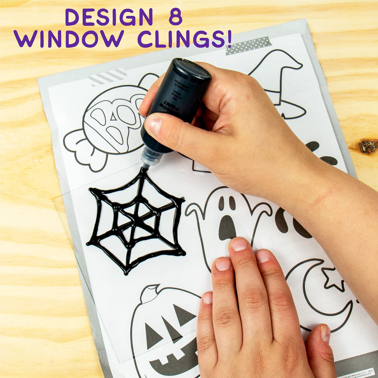 Made By Me Create Your Own Halloween Window Art by Horizon Group USA, Make 20 Projects, Includes Suncatcher Frames & Window Clings, Glow-in-The-Dark Paint, Paint Tubes, Suction Cups & Cording,Multi Made By Me