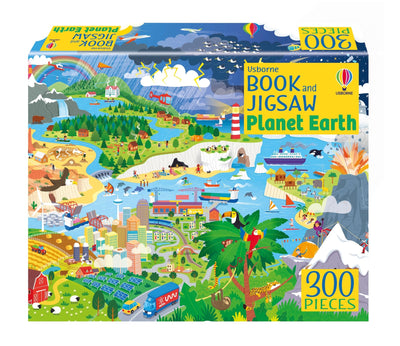 Usborne Book and Jigsaw Planet Earth: An Interactive Exploration of Our World Through a 300-Piece Puzzle and Illustrated Guide on Environments, Climate Change, and More