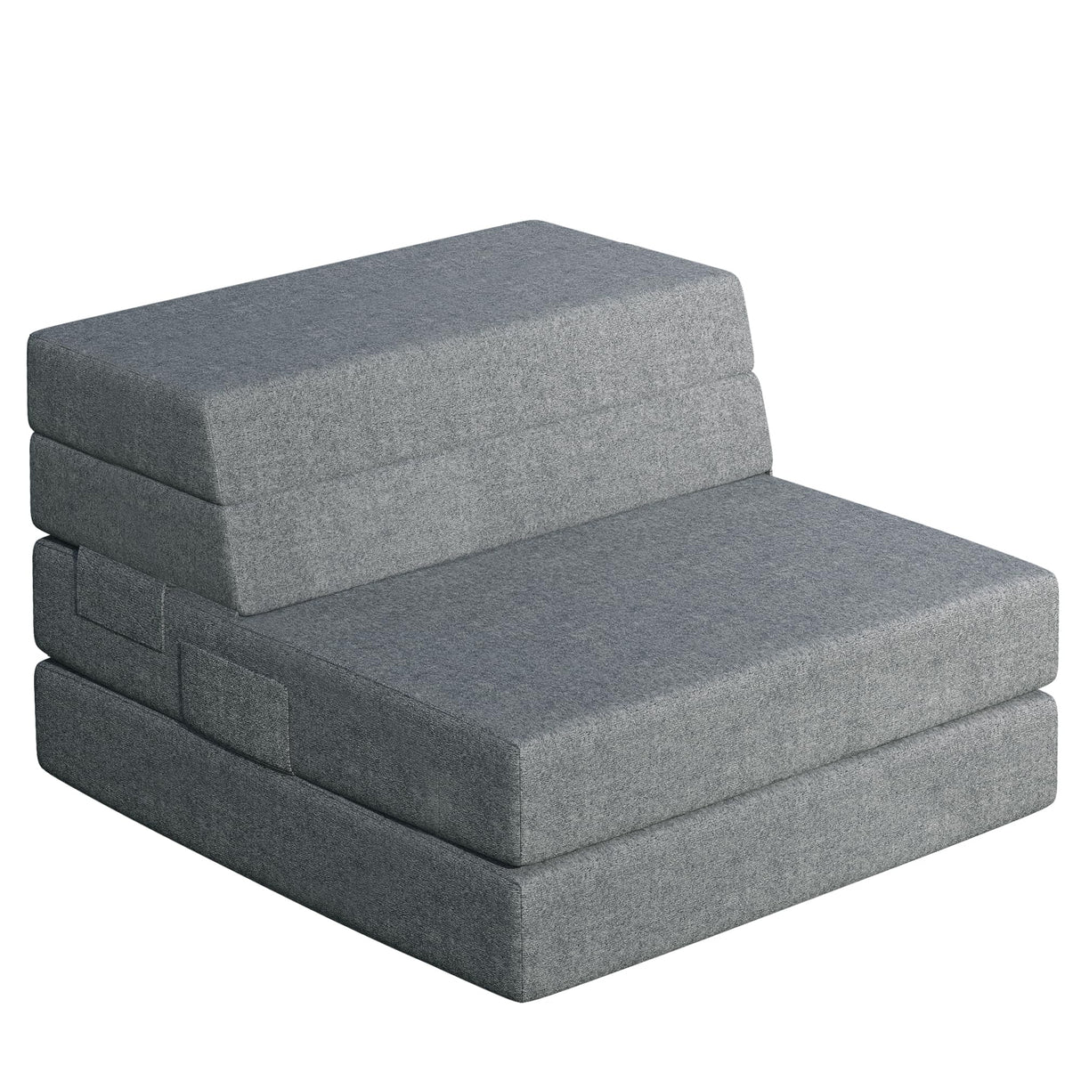 Youzi Folding Sofa Bed, Foldable Mattress for Bedroom and Living Room, 6 Inches Single Four-fold Floor Sofas for Guests, Sofa Bed Chair Floor Mattress with Washable Cover, Dark Gray, 75" x 25" x 6" Youzi