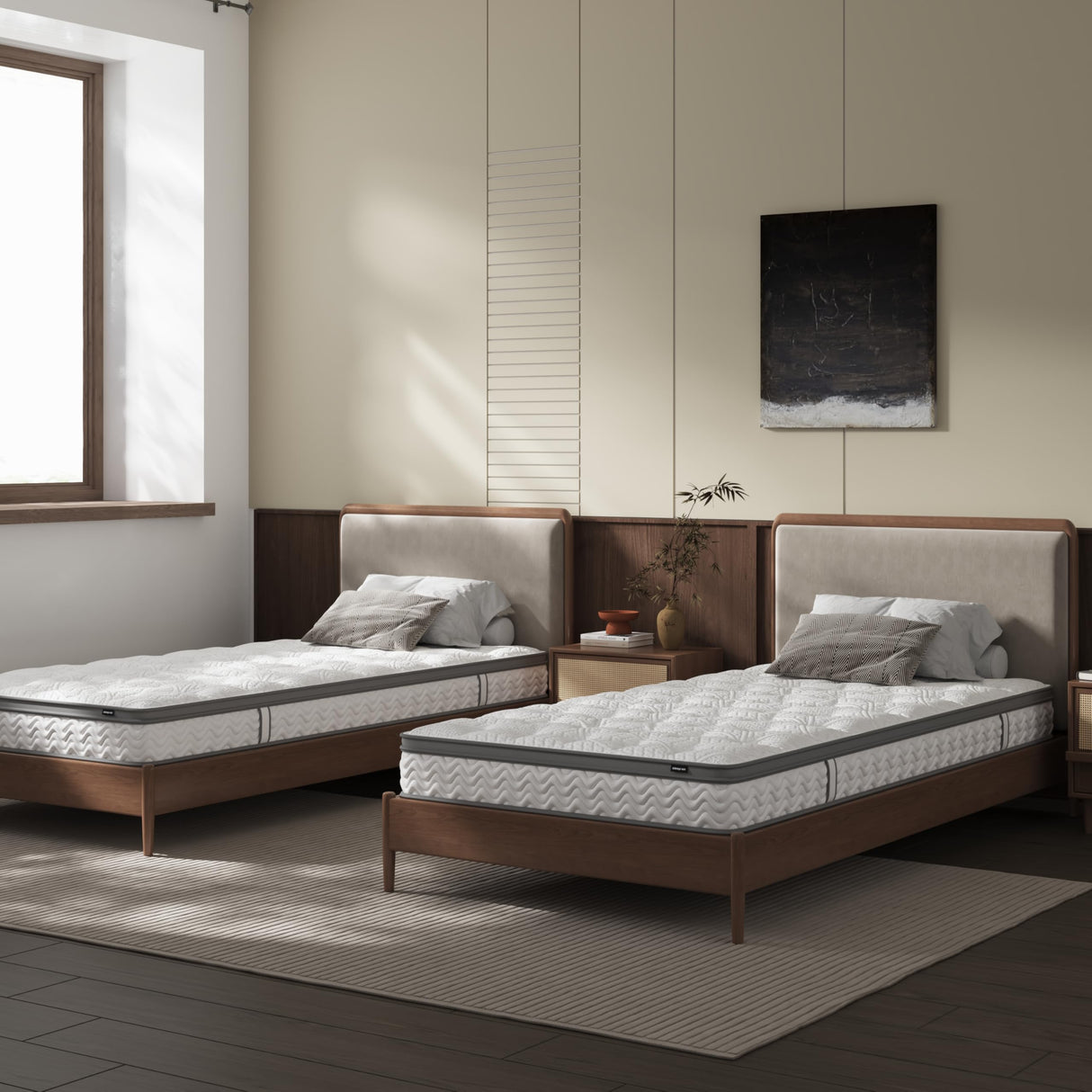 SLEEP100 6 Inch Twin Mattress, Foam & Bonnell Springs Hybrid Mattresses, Fiberglass Free - No Odor - 365 Night Trial SLEEP100