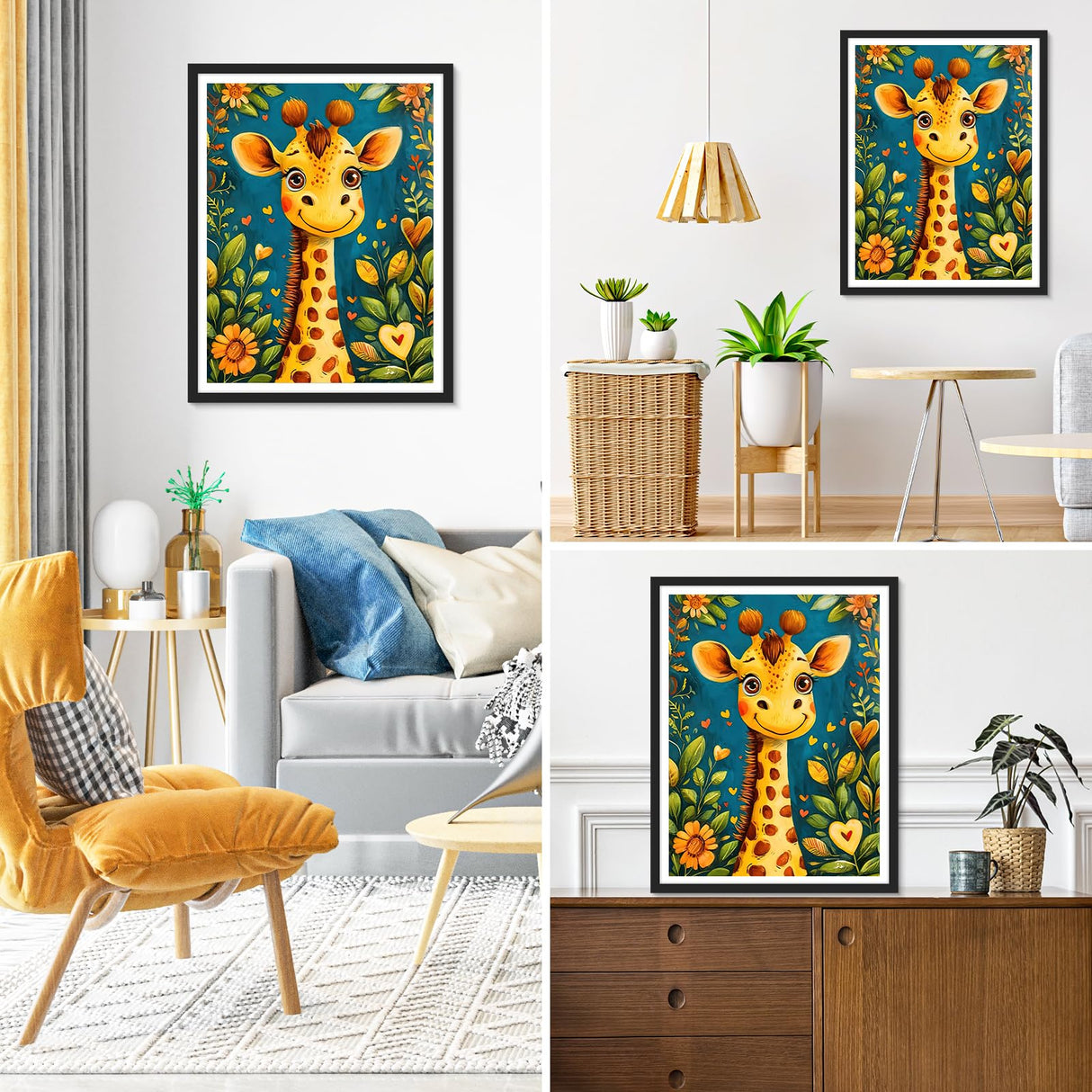 Auremi Giraffe Diamond Art Painting Kits for Adults Beginners, DIY 5D Animal Diamond Art Paint with Round Diamonds Cartoon Full Drill Gem Art Painting Kit for Home Wall Decor Gifts 30×40cm Auremi