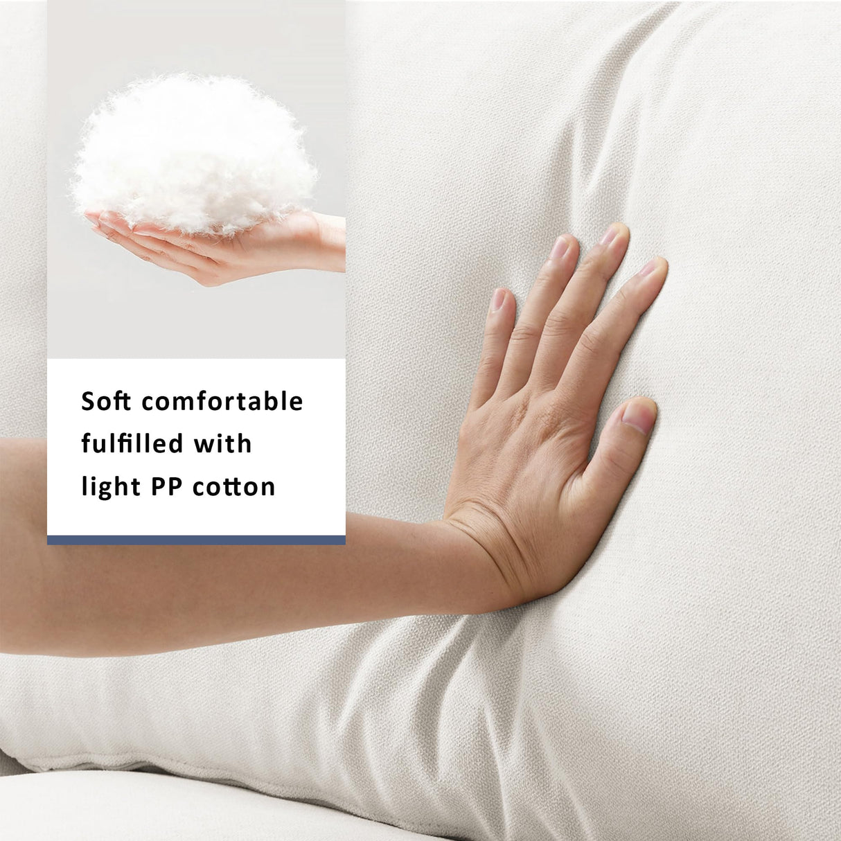 Tmsan 100.4" Modular Sectional Sofa Cloud Couch for Living Room, Modern Convertible L Shaped Couch Set with Ottoman, 4 Seater Polyester Fabric Sofa with 2 Pillows for Apartment Office (White) Tmsan