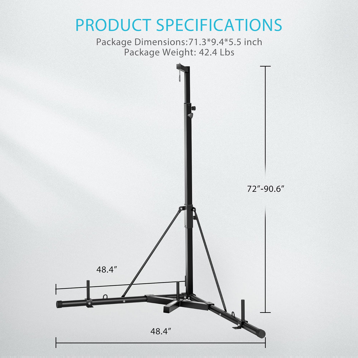 VIVOHOME Height Adjustable Foldable Heavy Duty Boxing Punching Bag Stand Steel Sandbag Rack Freestanding Up to 132 lbs for Home Fitness Stable VIVOHOME