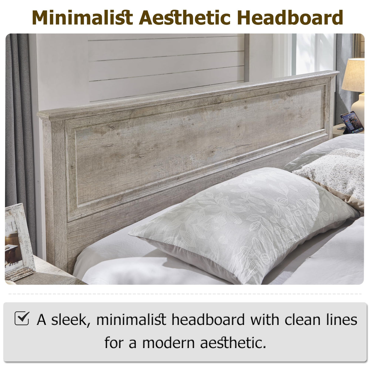 T4TREAM Farmhouse King Bed with Headboard and Storage Bench, Rustic Wood Platform Bed with 80" Storage Chest w/ 4 Large Drawer, Light Rustic Oak T4TREAM