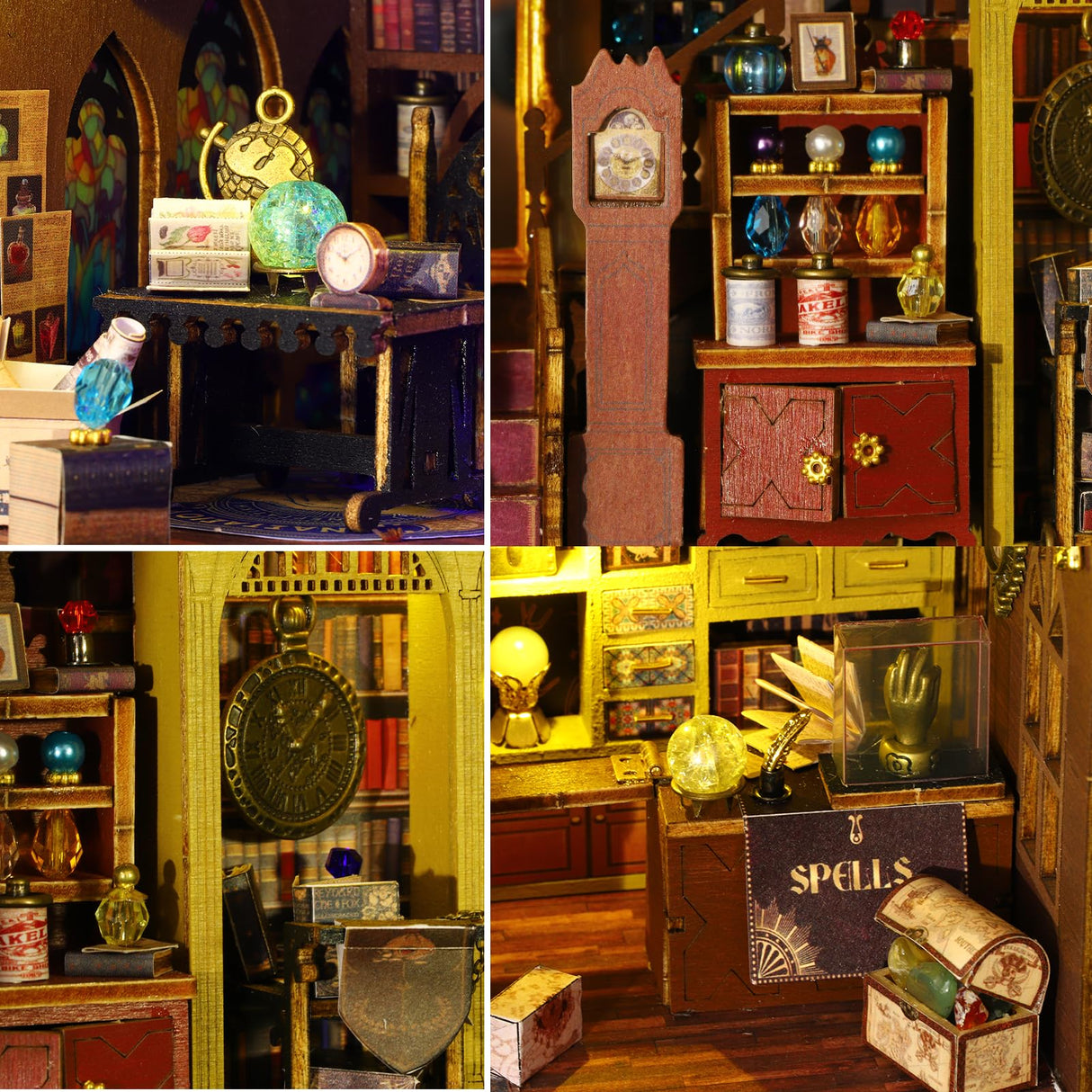 Plustopoy DIY Miniature House Kit Tiny House Model Kit with Open-able Door, DIY Wooden Dollhouse Miniature Kit for Adults Teens, Creative Crafts Book Nook Magic Model Kits, Home Decor Plustopoy