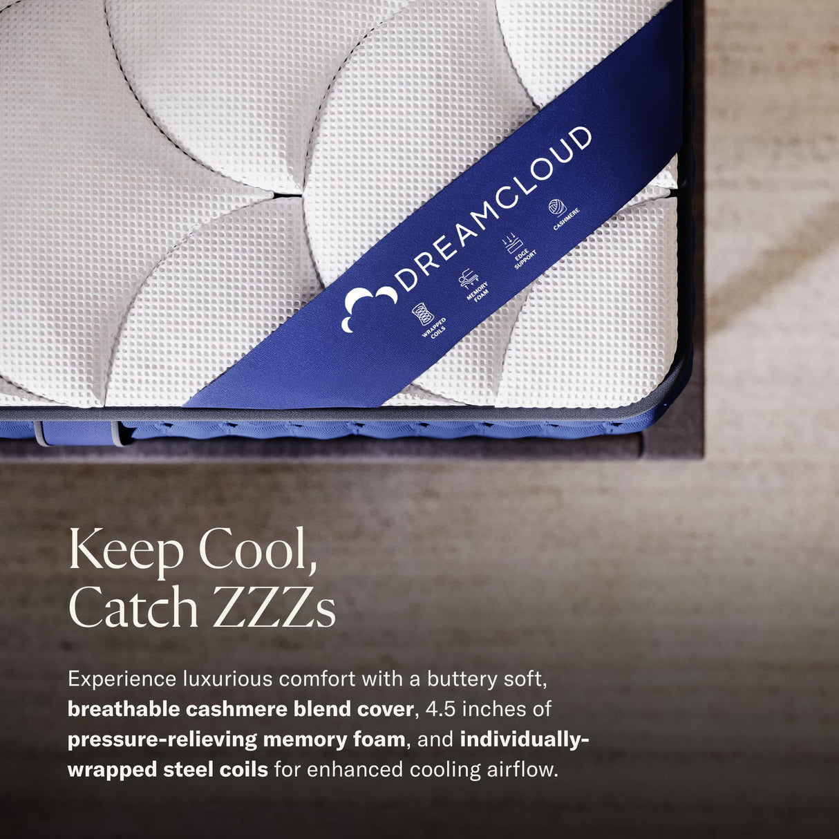 DreamCloud 14" Cal King Mattress - Luxury Hybrid Gel Memory Foam - 365 Night Trial - 7 Premium Pressure-Relieving Layers - Forever Warranty - CertiPUR-US Certified DreamCloud