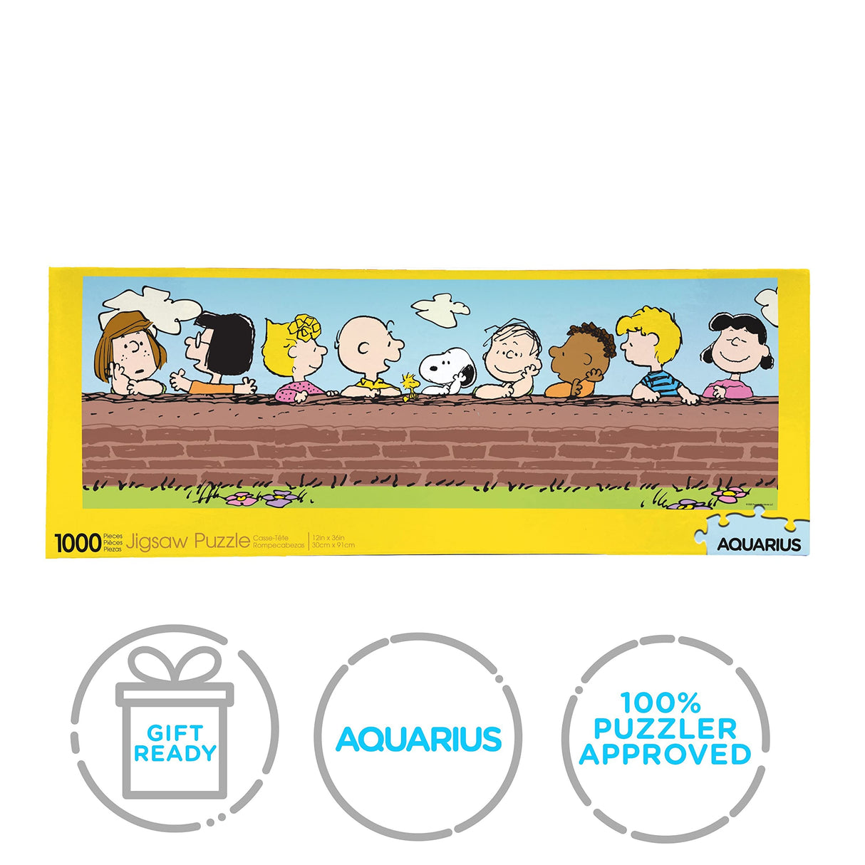 AQUARIUS Peanuts Puzzle (Slim 1000 Piece Jigsaw Puzzle) - Officially Licensed Peanuts Merchandise & Collectibles - Glare Free - Precision Fit - 12x36 Inches AQUARIUS