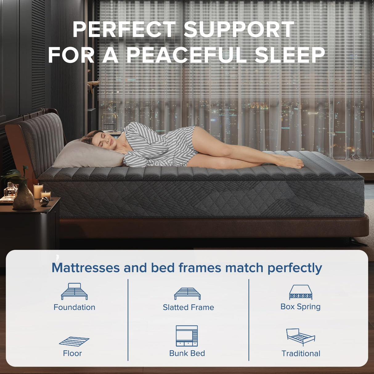 King Mattress, 10 Inch Medium Firm Hybrid Mattress with Pocketed Springs and Breathable Convoluted Foam, King Size Mattress in a Box with Pressure Relief and Support, Antistatic, CertiPUR-US Certified SweDrea