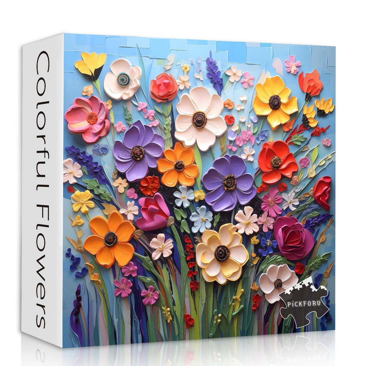 Colorful Flower Puzzles for Adults, Mosaic Plant Floral Puzzle Art, Spring Flower Garden Jigsaw Puzzles 1000 Pieces Painting PICKFORU