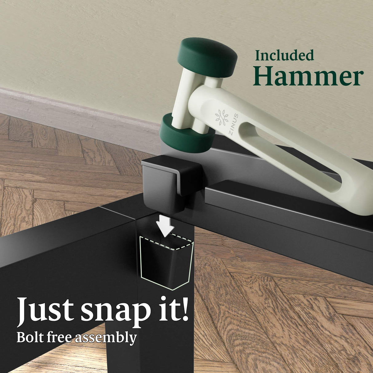 ZINUS Lorrick Metal Platform Bed Frame / Mattress Foundation / Easy, Bolt Free Assembly, King Zinus