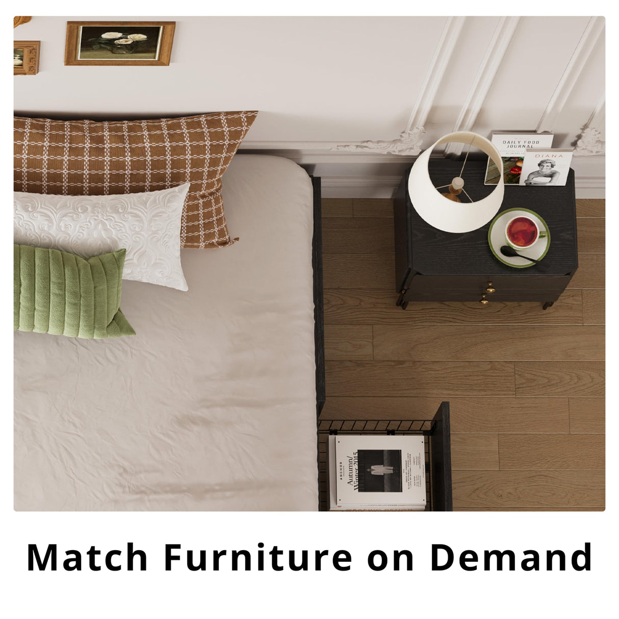 LIKIMIO King Bed Frame with Storage, 4 Drawers and Heavy Strong Metal Support Frames, Solid Stable, Noise-Free, No Box Spring Needed, Easy Assembly, Charcoal Grey LIKIMIO