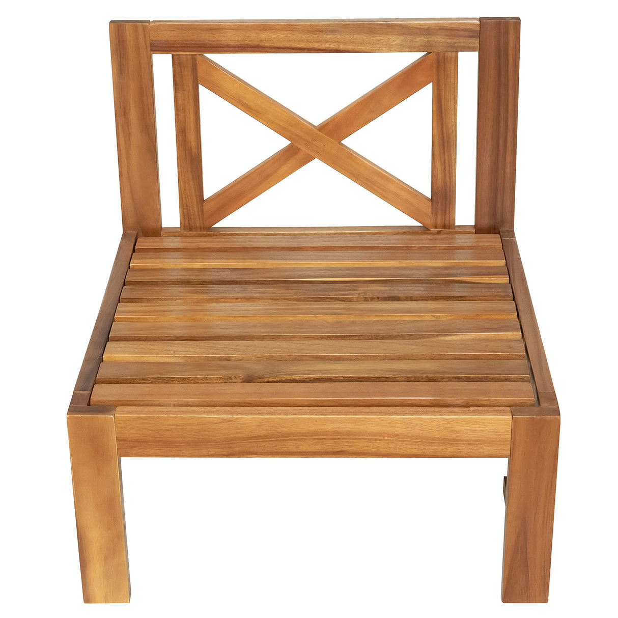 FAVSH 5-Piece Wood Sectional Sofa with 2 Corner Sofas+Armless Couch & Table+Ottoman, Outdoor Patio Seating Group Set w/Cushions,Blue FAVSH