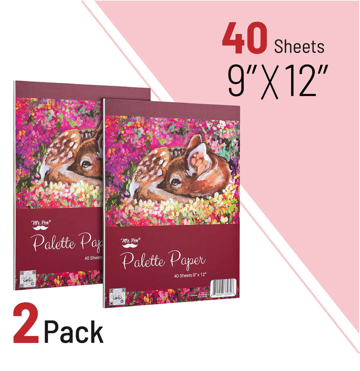 Mr. Pen- Palette Pad, 9"x12", 40 Sheets, 2 Pack, Paint Pad, Acrylic Paint Paper, Drawing Paper, Painting Paper, Disposable Paint Palette Paper, Oil Paint Palette, Watercolor Palette Paper Mr. Pen