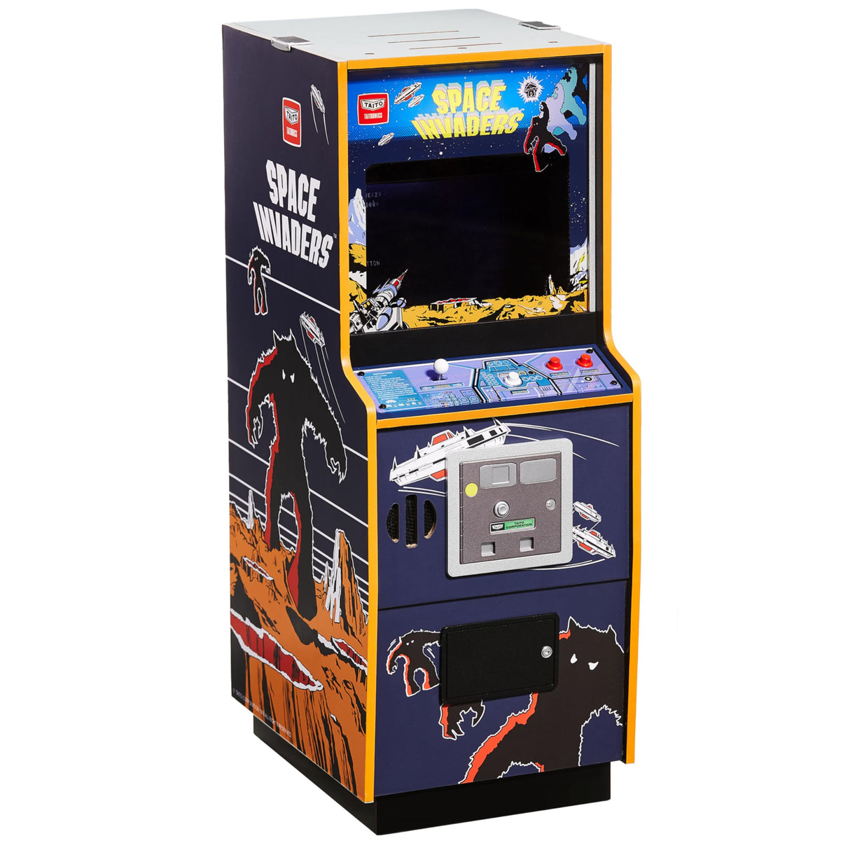 Numskull Quarter Arcades Space Invaders Collector's Edition Mini Arcade - 1/4 Scale Authentic Wooden Replica, Original ROM, Rechargeable Battery & 3W Speakers for Retro Enthusiasts quarter arcades