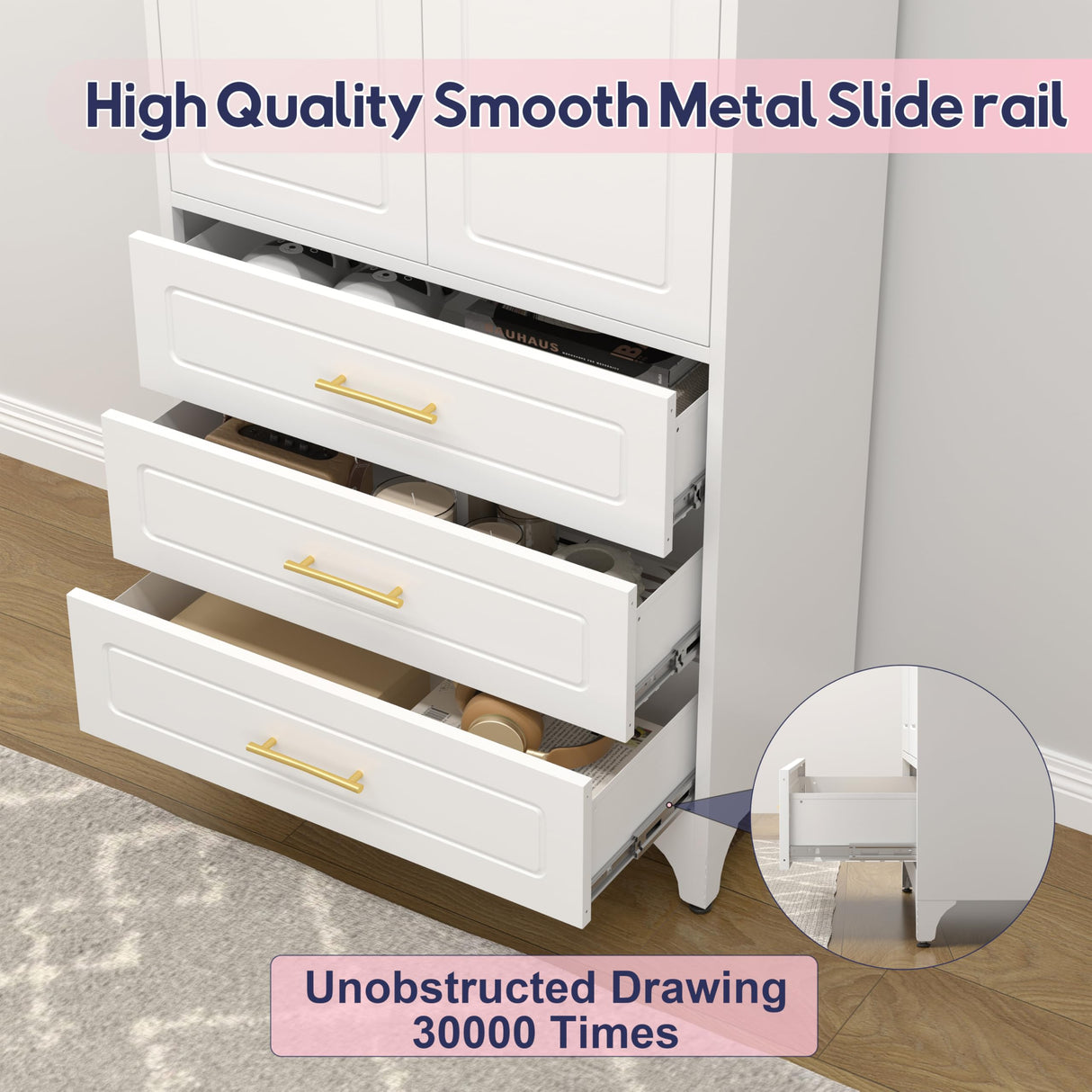 UNICOLY Pantry Kitchen Cabinet with Drawer, 75" Tall Pantry Storage Cabinet, Metal Storage Cabinets with Doors and Shelves, Large Freestanding Cupboard for Living, Dining Room, Assembly Required UNICOLY