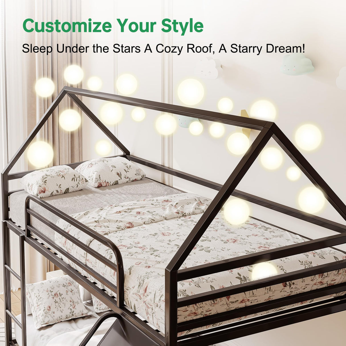 Lodoba Twin Over Twin Low Bunk Bed with Convertible Slide, Bunk Bed for Kids,Montessori Floor Bunk Bed Frame with Full-Length Guardrail,Floor bunk Bed for Boys Girls Teens,Light Black Lodoba