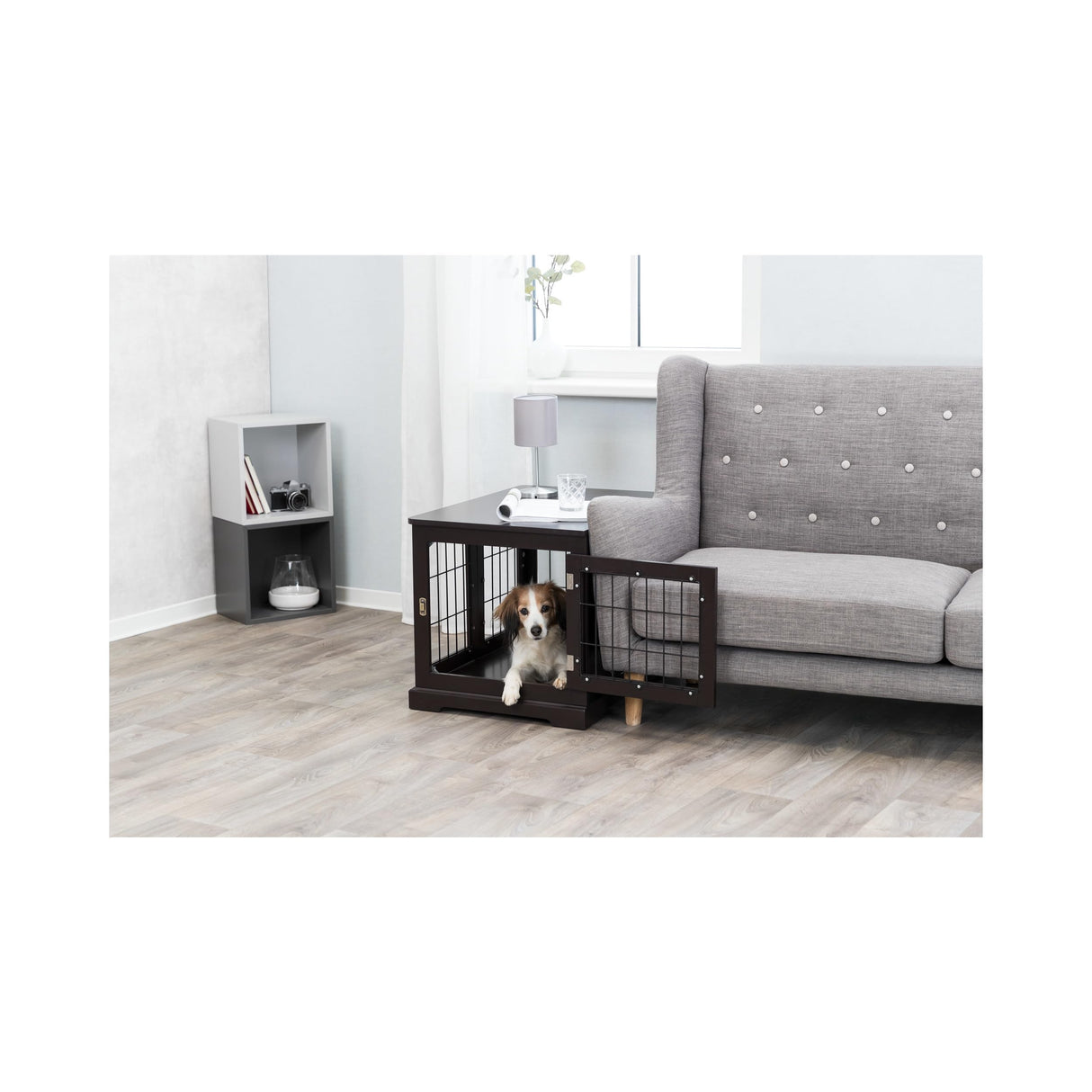 TRIXIE 29.5" Indoor Dog Crate, Wooden Crate Table for Dogs Up to 25 lb, Small Dog Kennel, Perfect in Any Room, Brown TRIXIE