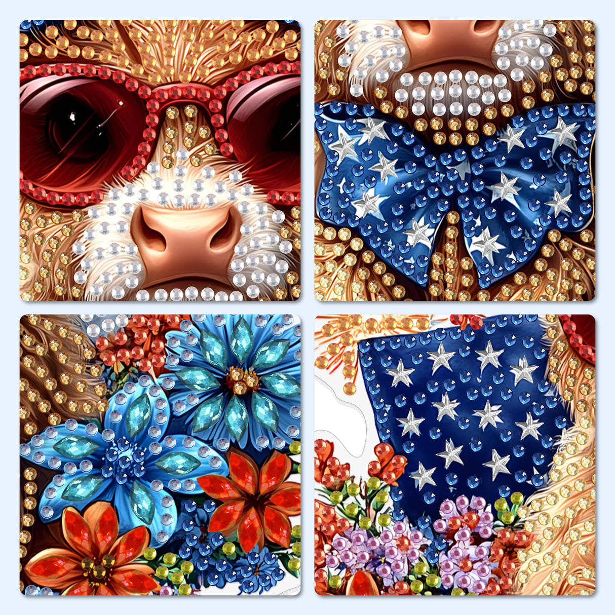 MXJSUA Highland Cow Special Shaped Hanging Diamond Painting Art Kits for Adults, Crystal Rhinestone Acrylic Gem Art Pendant Ornaments Kit for Home Decoration and Gift MXJSUA