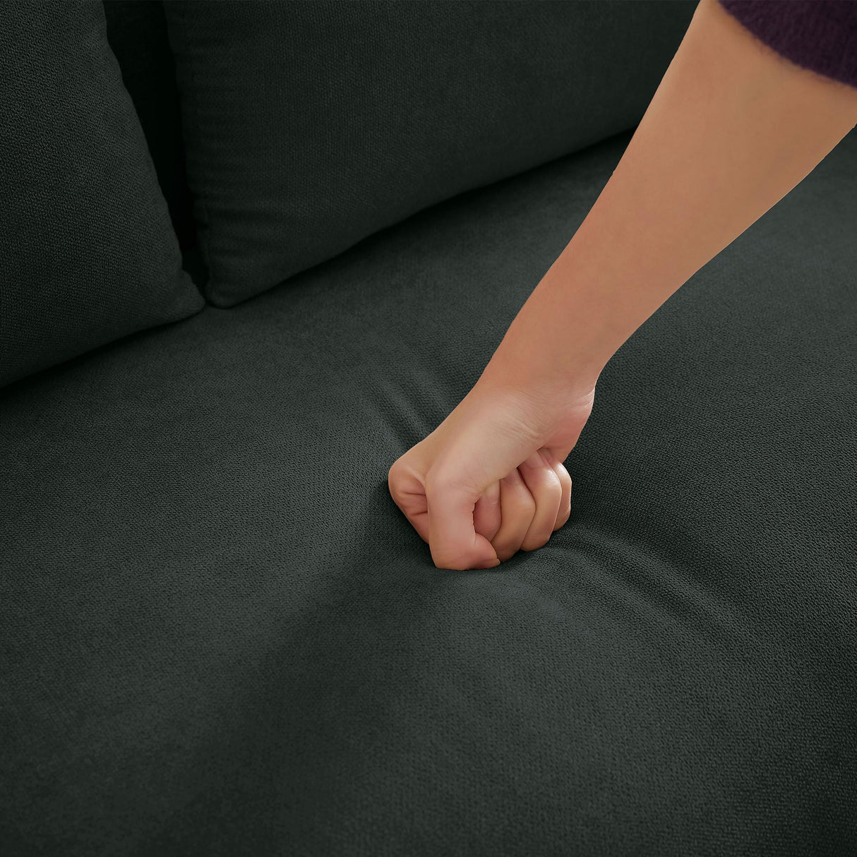 Portaforta Small Loveseat Sofa, 48" Mid Century Love Seat Couch, Modern 2 Seat Tufted Couches with Throw Pillows for Living Room, Apartment, Bedroom, Black Portaforta