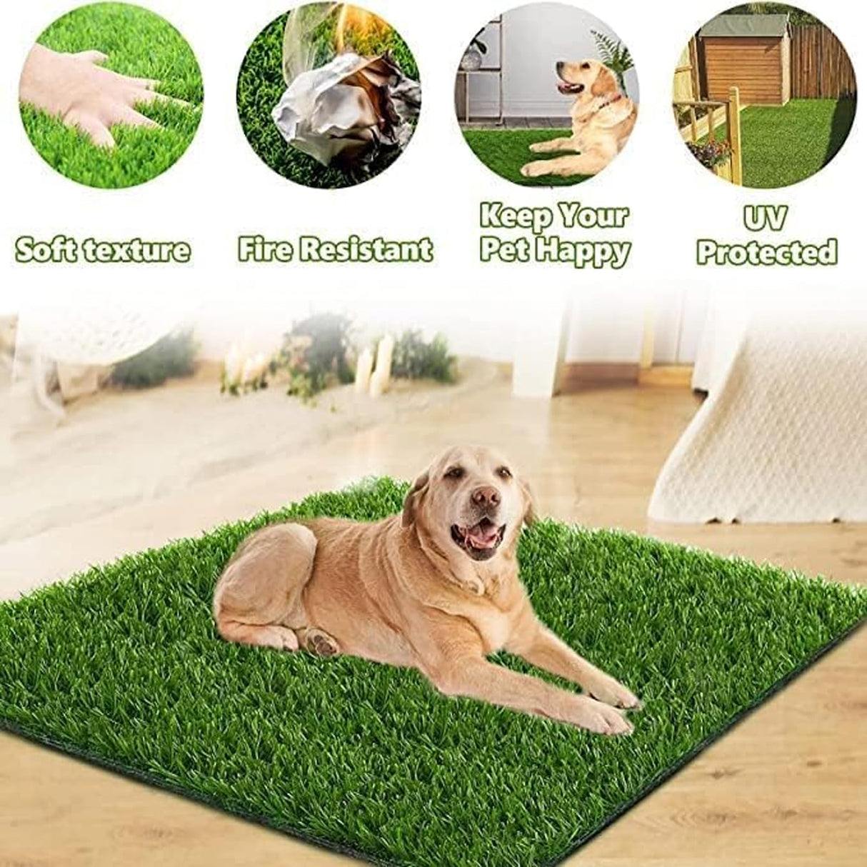 SSRIVER Dog Grass Pad,51.1x31.8In Fake Grass for Dogs,Artificial Grass Pee Pad for Puppies Potty Training Indoor Outdoor SSRIVER