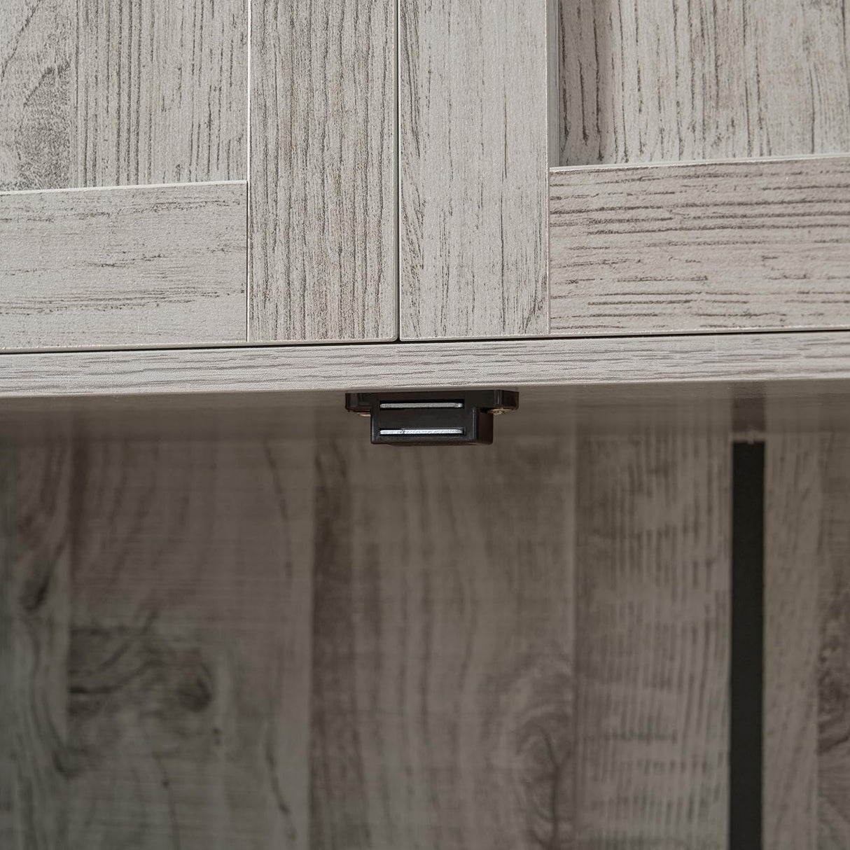 TEENFON Bathroom Floor Storage Cabinet, Freestanding Bathroom Storage Unit with 2 Adjustable Shelves & 4 Doors, 11.8 x 23.6 x 42.7 Inches, Grey TEENFON