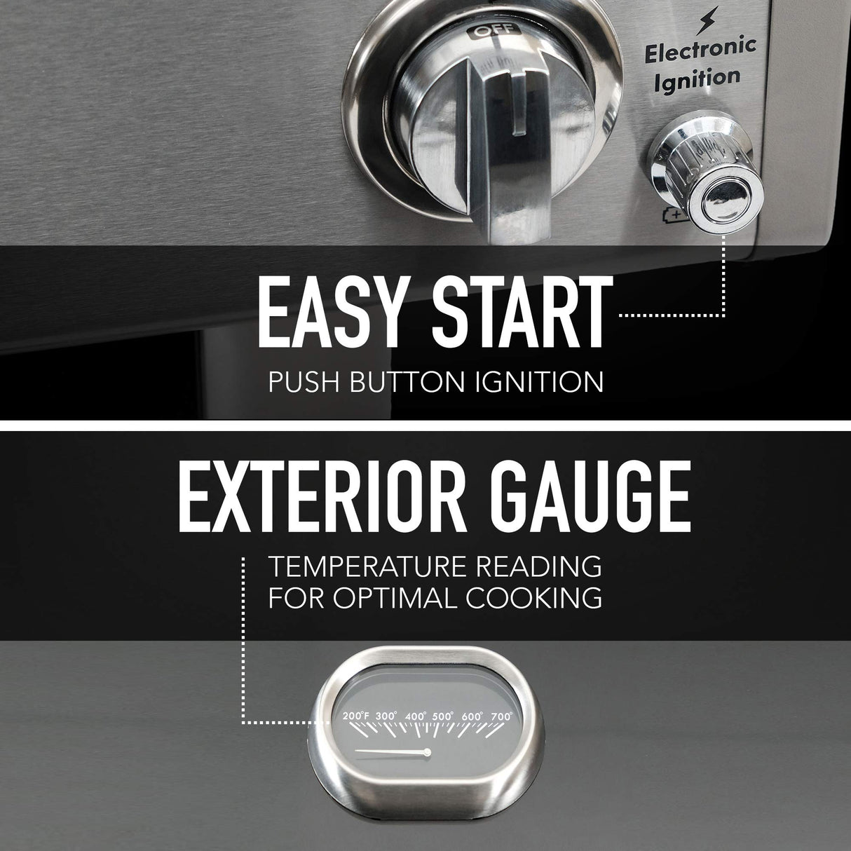 Kenmore 3-Burner Propane BBQ Grill, 30,000 BTUs Gas Grill with Cast Iron Cooking Grates, Folding Side Tables & Wheels, Outdoor Grill with Tool Hooks, Black Kenmore