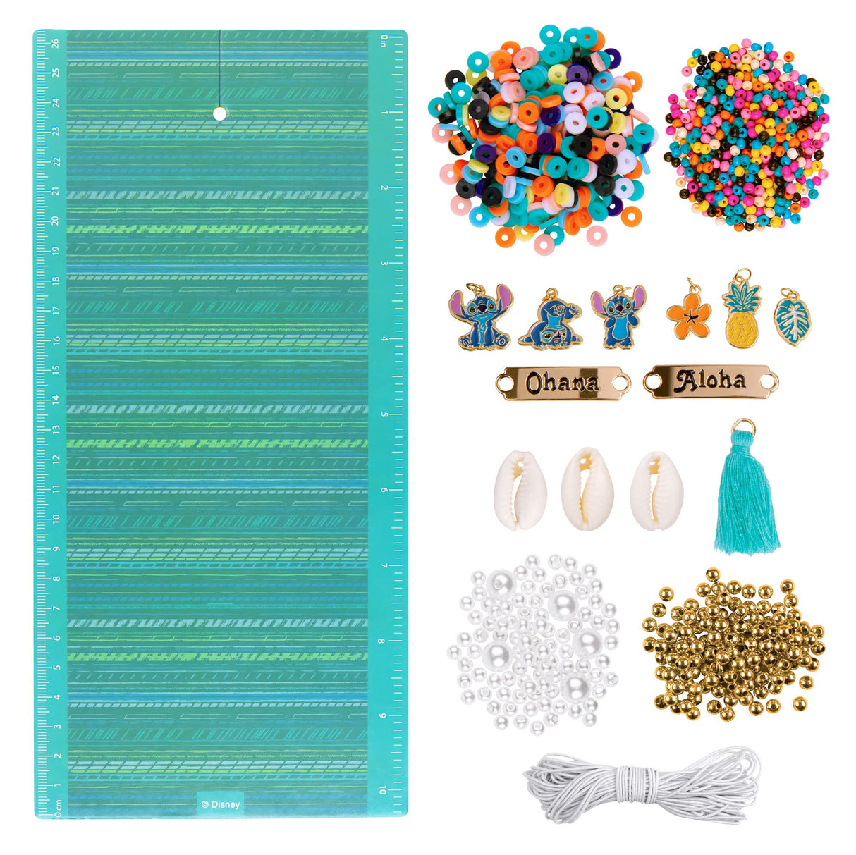 Fashion Angels Disney Stitch DIY Bracelet Making Kit, Includes 1,000+ Shell Beads, Tassels, & More, Lilo & Stitch Collectable Jewelry for Kids, Teen Girls & Boys Fashion Angels