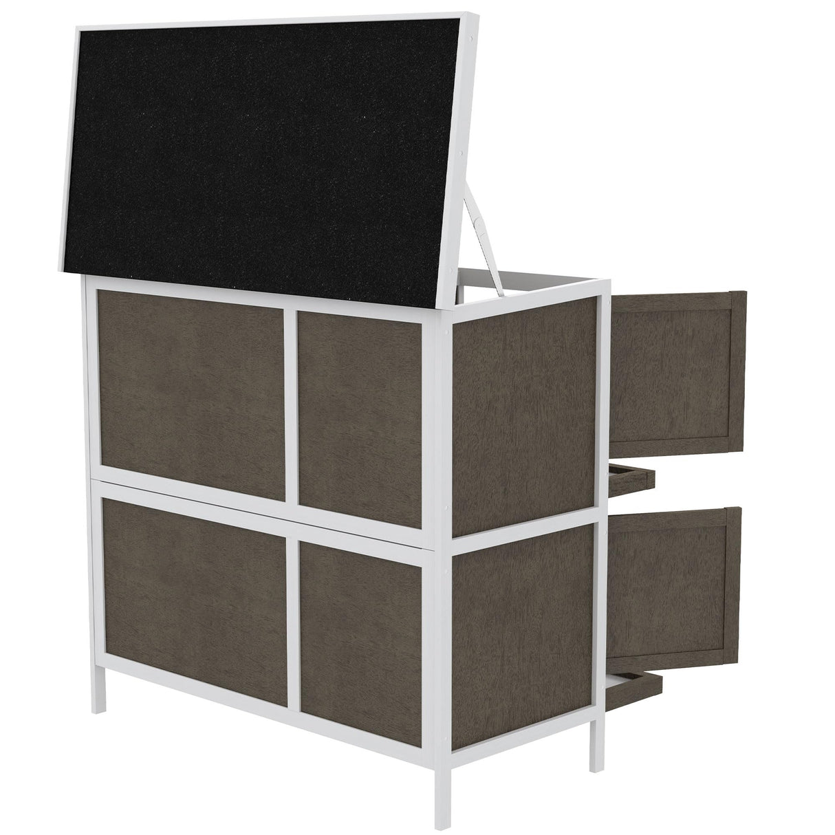 PawHut Wooden Bunny Rabbit Hutch, Small Animal Habitat with Ramp, Removable Tray & Weatherproof Roof, Indoor/Outdoor, Brown PawHut
