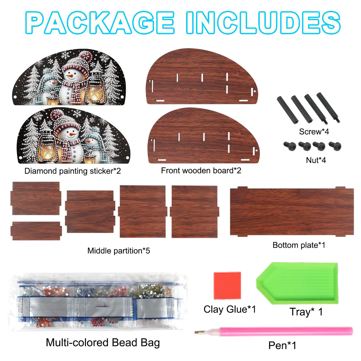 JISHSHAY Christmas Diamond Painting Remote Control Holder Snowman Diamond Art Remote Holder Xmas Gem Art Organizer Box Gem Painting Organizer Case Embroidery Mosaic Kits for Adults Storage Case JISHSHAY