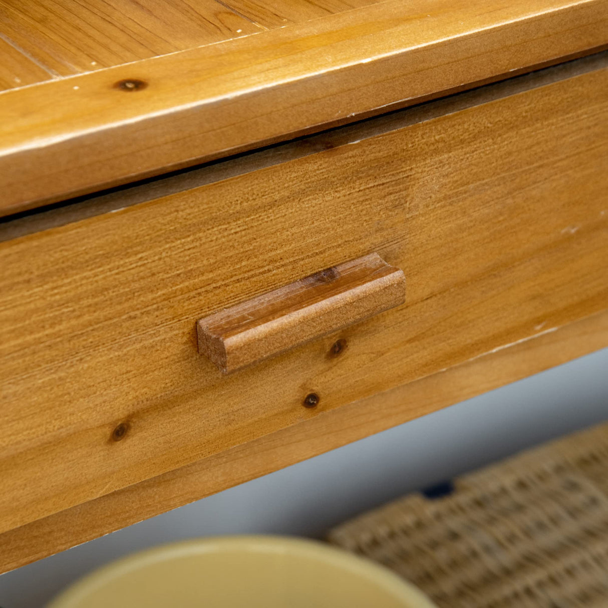 Outsunny Potting Bench Table, Garden Work Bench, Outdoor Wooden Workstation with Tiers of Shelves and Drawer for Patio, Courtyards, Balcony, Brown Outsunny