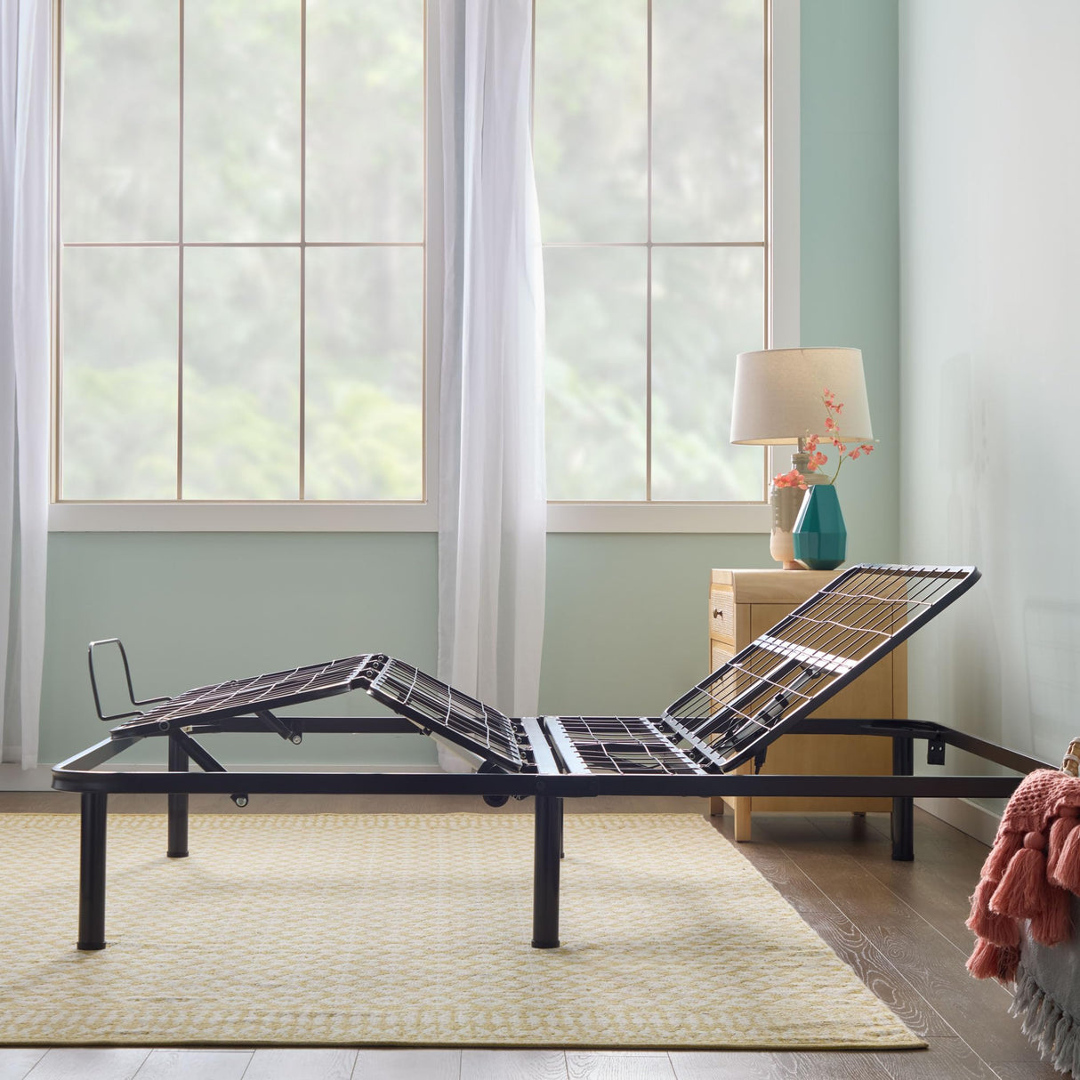 Linenspa Adjustable Bed Frame - Independent Head and Foot Incline - Powerful Quiet Motor - Easy Tool Free Assembly - Lounging - Watch TV - Working - Reading - Ergonomic - Electric Bed Base - Full Size Linenspa