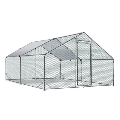 TOLEAD Large Metal Chicken Coop Upgrade Tri-Supporting Wire Mesh Chicken Run,Chicken Pen with Water-Resident and Anti-UV Cover,Duck Rabbit House Outdoor(10' W x 13' L x 6.5' H)