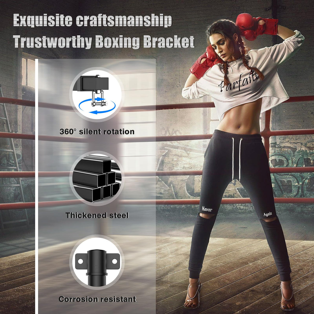 Heavy Bag Hanger - Wall Mount Punching Bag Hanger, Adjustable Heavy-Duty Boxing Bag Wall Bracket, Punching Bag Mount Stand for Home or Gym, for Kickboxing Bag, Muay Thai Bag,Etc (Supports up to 800Ib) BaiYuan