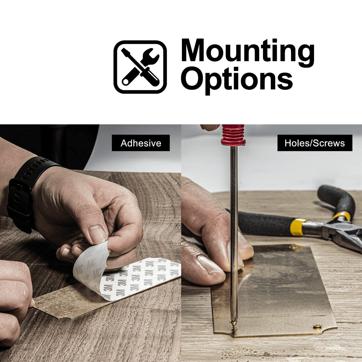 Personalized Name Plates, Solid Brass Engraved Plaque, Trophy Plates Engraved, Custom Name Plate with Adhesive Backing or Screws, 3" W x 1" H Caramel Sweet Life