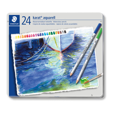 Staedtler Karat Aquarell Premium Watercolor Pencils, Set of 24 Colors (125M24)