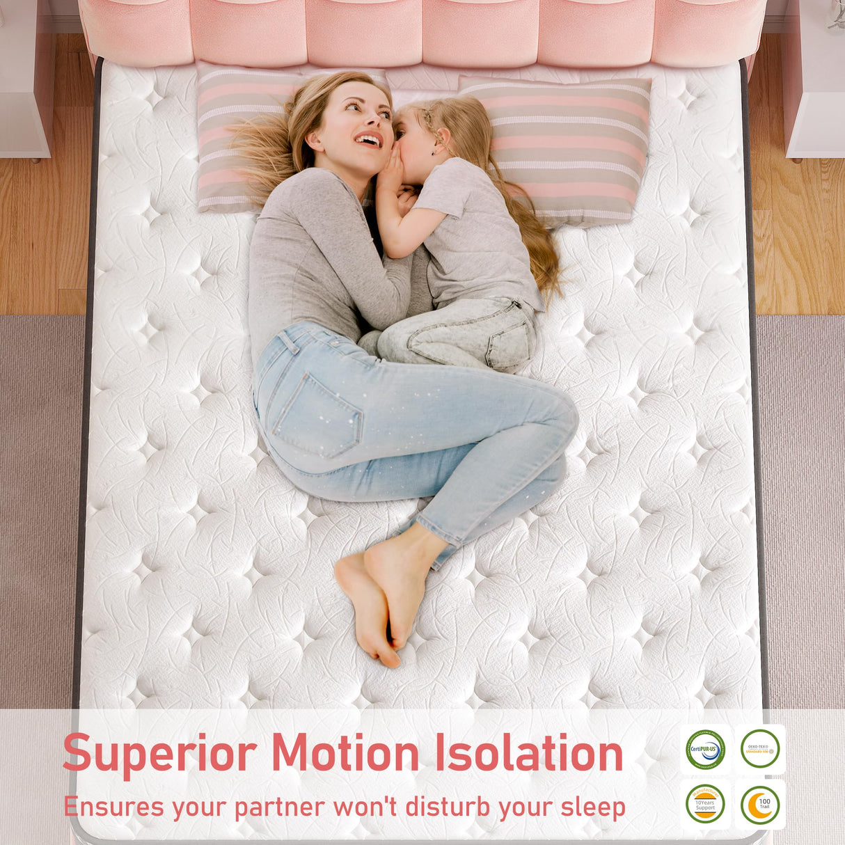 LegacyAmerhome Queen Mattress, 14in Hybrid Queen Size Mattresses in a Box with Cool Gel Memory Foam, Pocket Springs for Motion Isolation, Medium Firm Matress, CertiPUR-US, 100-Night Trial, 60"x80"x14" LegacyAmerhome