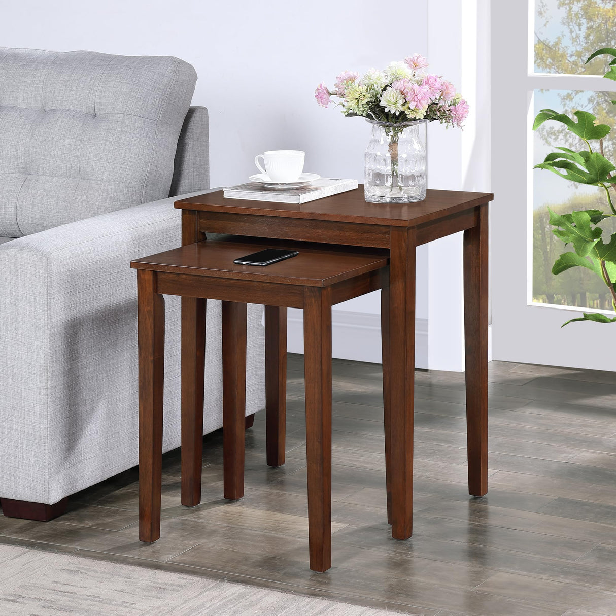 Convenience Concepts American Heritage Nesting End Tables, Espresso Convenience Concepts