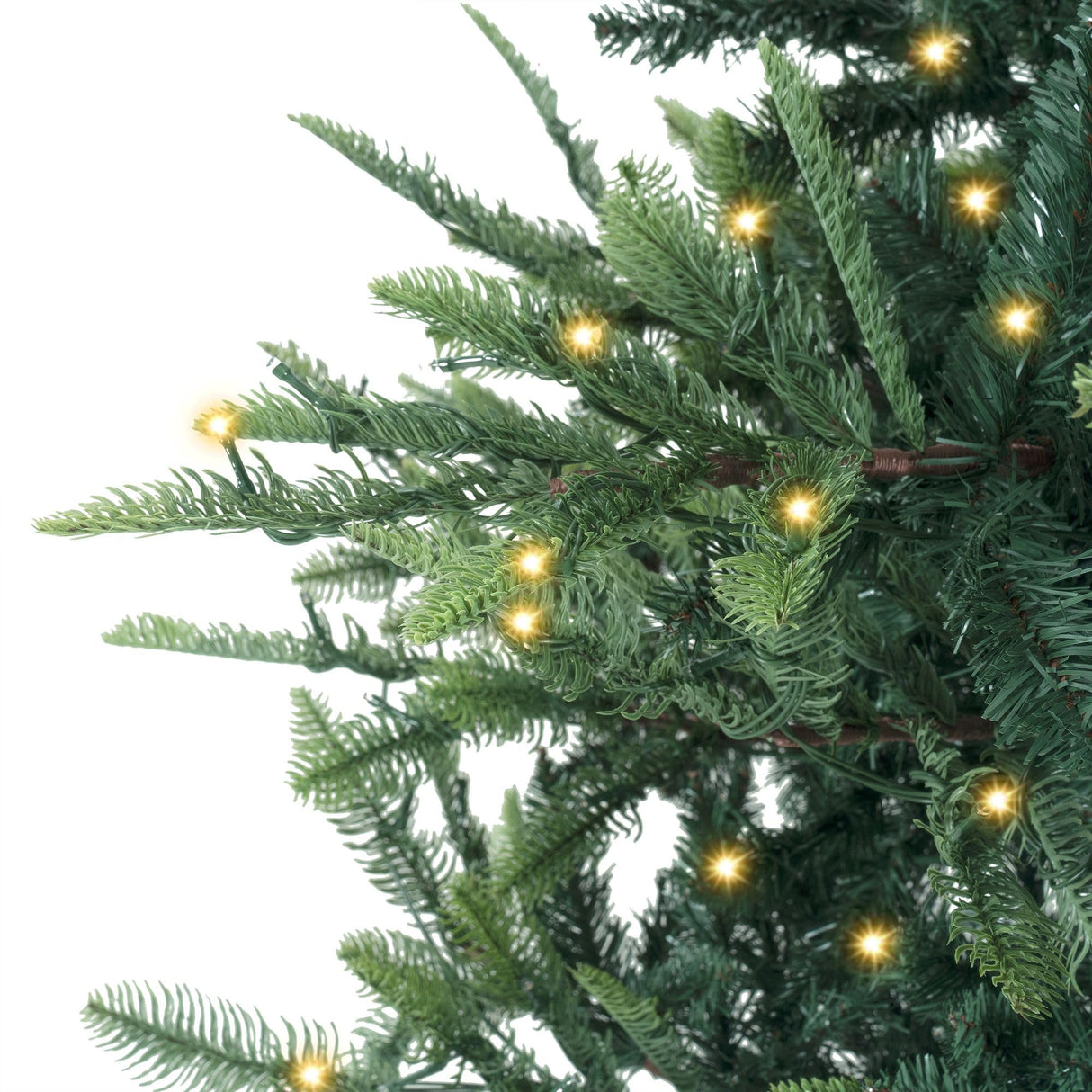 Naomi Home 9ft Nordic Christmas Tree with Lights, Realistic Charming Christmas Tree Prelit with 2106 Branch Tips, 1100 Warm Lights and Metal Stand, Aritificial Christmas Tree Naomi Home