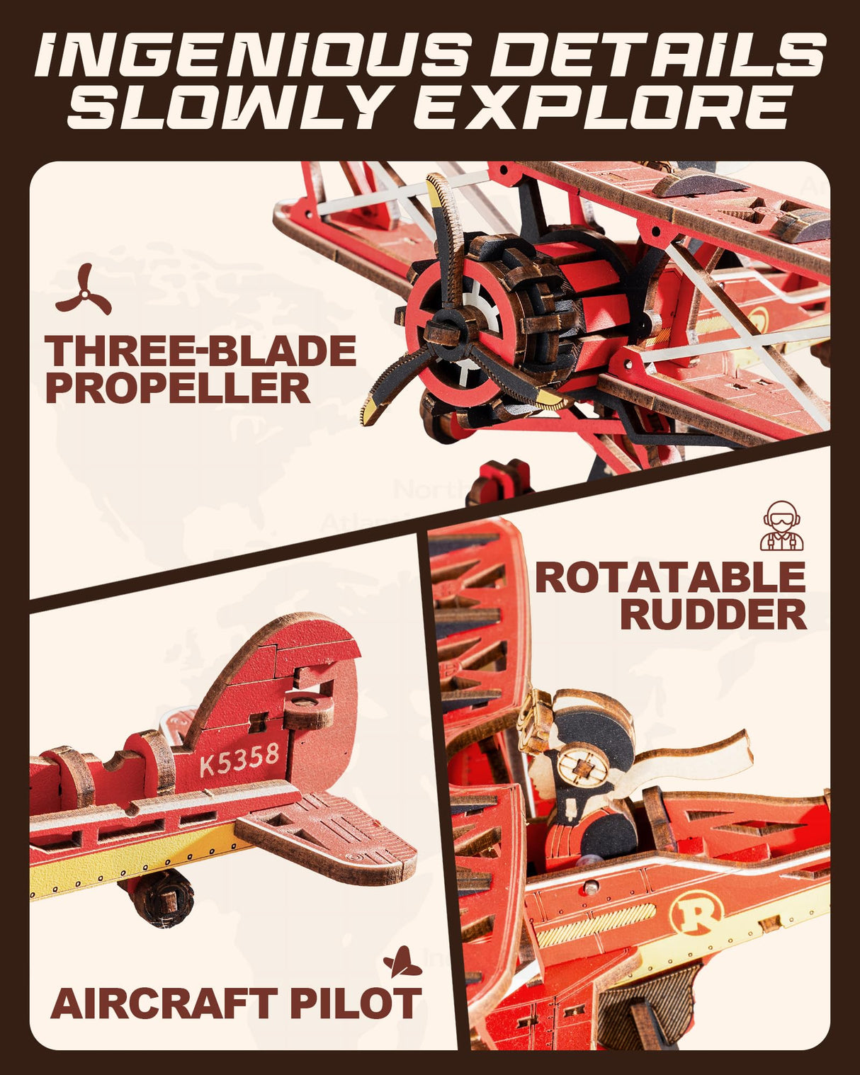 ROKR 3D Wooden Puzzles for Adults,Gravity Swing Model kit, 163Piece 3D Puzzles for Adults ROKR