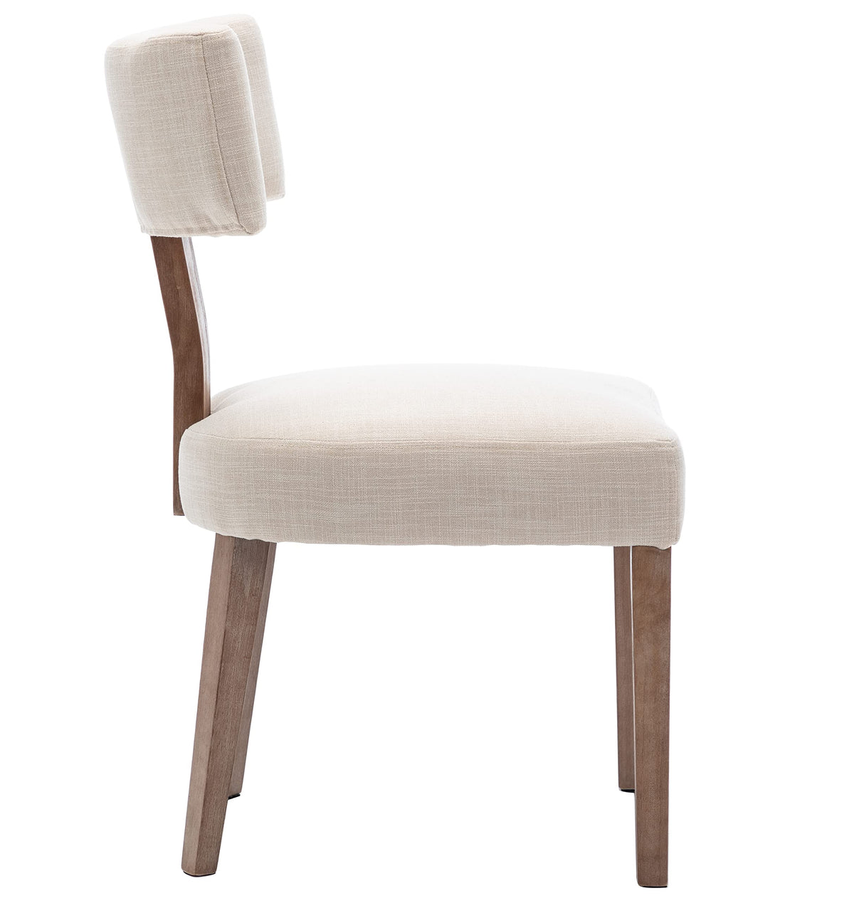 RIVOVA Linen Dining Chairs Set of 4, Modern Dining Chair with Wood Legs, Upholstered Dining Chairs for Dining Room, Kitchen, Vanity, Living Room, Beige RIVOVA