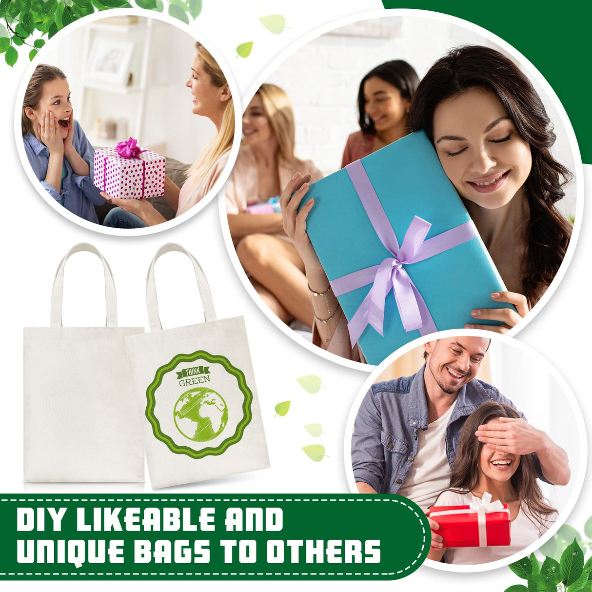 Xuniea 32 Pieces Sublimation Polyester Tote Bags Blanks Bulk 9.8 x 11.8 Inch Reusable Canvas Tote Printable Grocery Bags for Halloween Christmas DIY Gift Xuniea